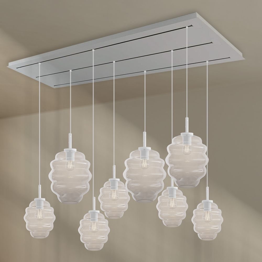 s.luce Echos lámpara de mesa de comedor 8 luces 200cm 3 filas Ø 18/25cm