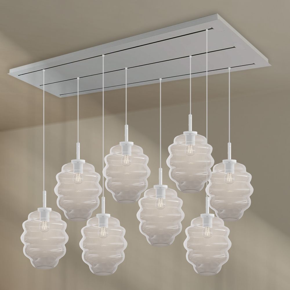 s.luce Echos lámpara de mesa de comedor 8 luces 200cm 3 filas Ø 25cm