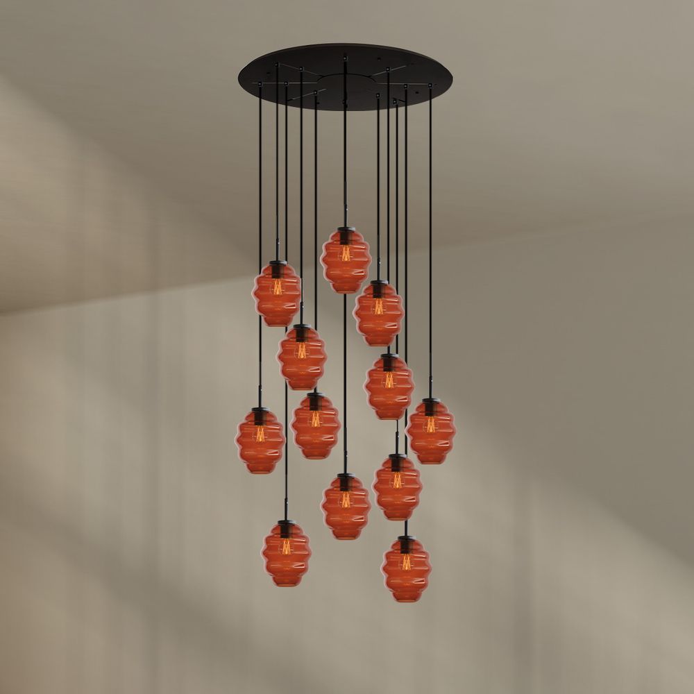 s.luce Echos gallery light 12-flame Ø 80cm canopy, Ø 18cm