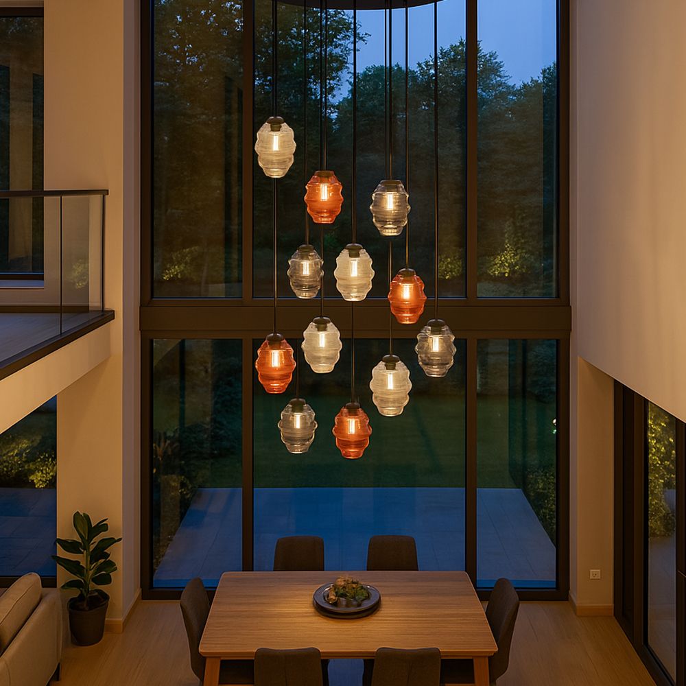 s.luce Echos gallery light 12-flame Ø 80cm canopy, Ø 18cm