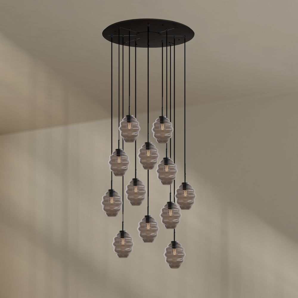 s.luce Echos gallery light 12-flame Ø 80cm canopy, Ø 18cm