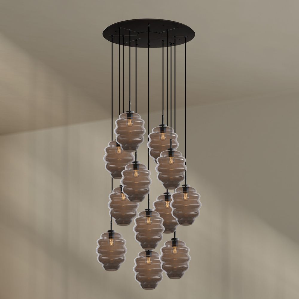s.luce Echos gallery light 12-flame Ø 80cm canopy, Ø 25cm