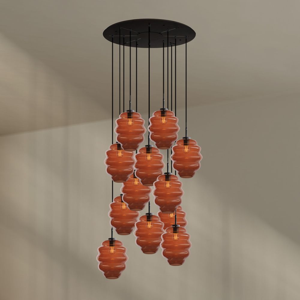 s.luce Echos gallery light 12-flame Ø 80cm canopy, Ø 25cm
