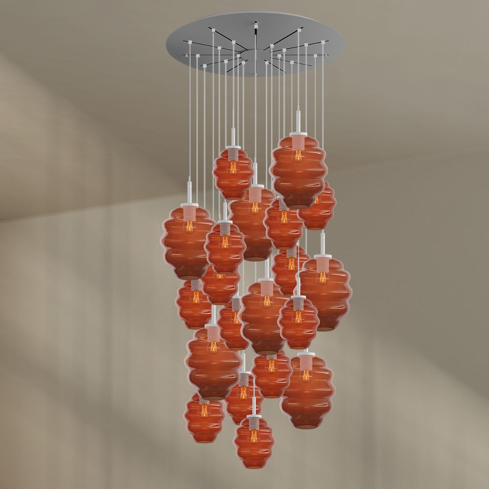 s.luce Echos gallery light 20 luces Ø 120cm dosel, Ø 18/25cm