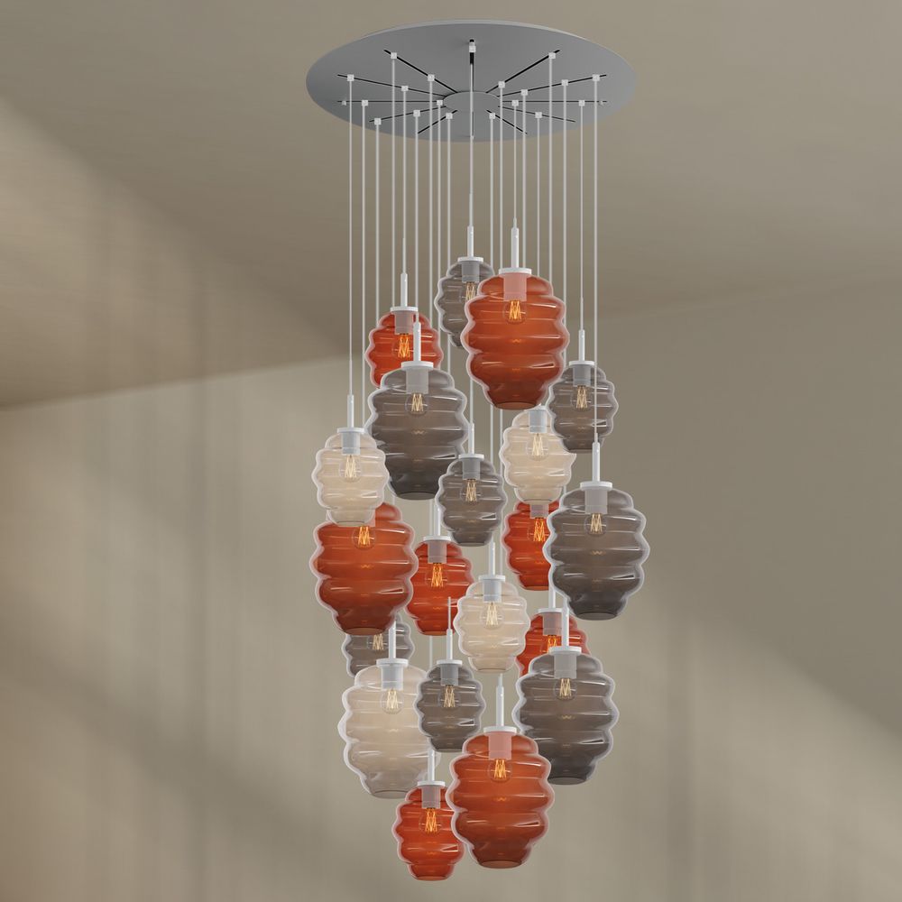 s.luce Echos gallery light 20 luces Ø 120cm dosel, Ø 18/25cm