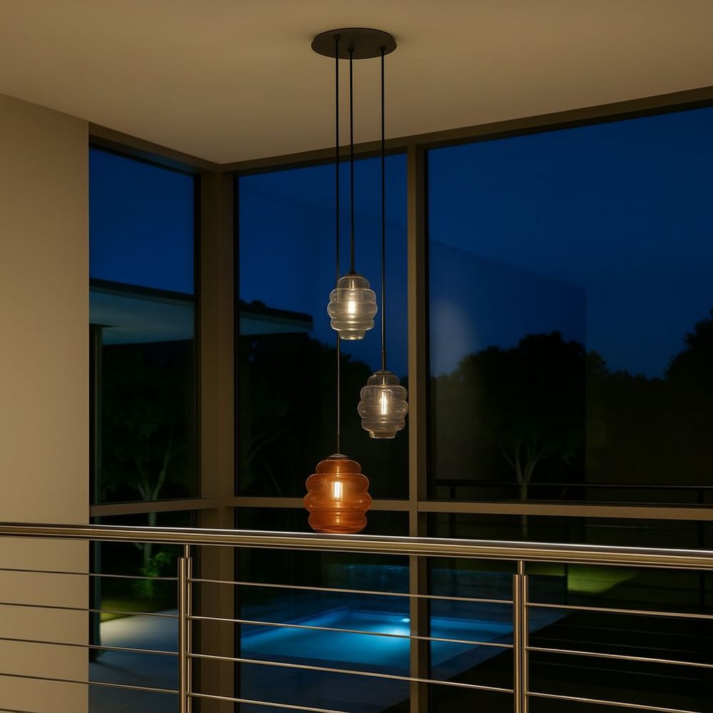 s.luce Echos gallery light 3 luces Ø 40cm dosel cristal: Ø 18/25cm
