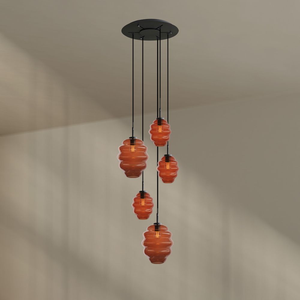 s.luce Echos gallery light 5-flame Ø 60cm dosel, Ø 18/25cm