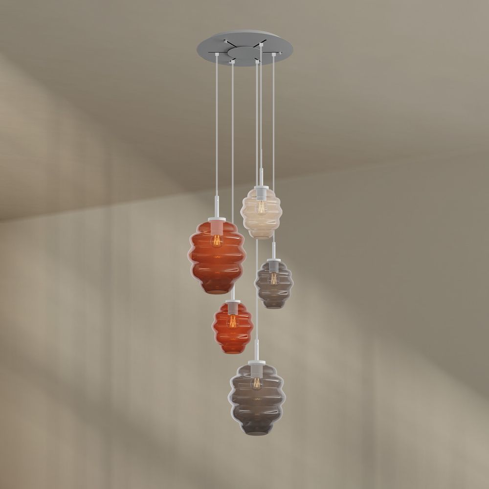 s.luce Echos gallery light 5-flame Ø 60cm dosel, Ø 18/25cm