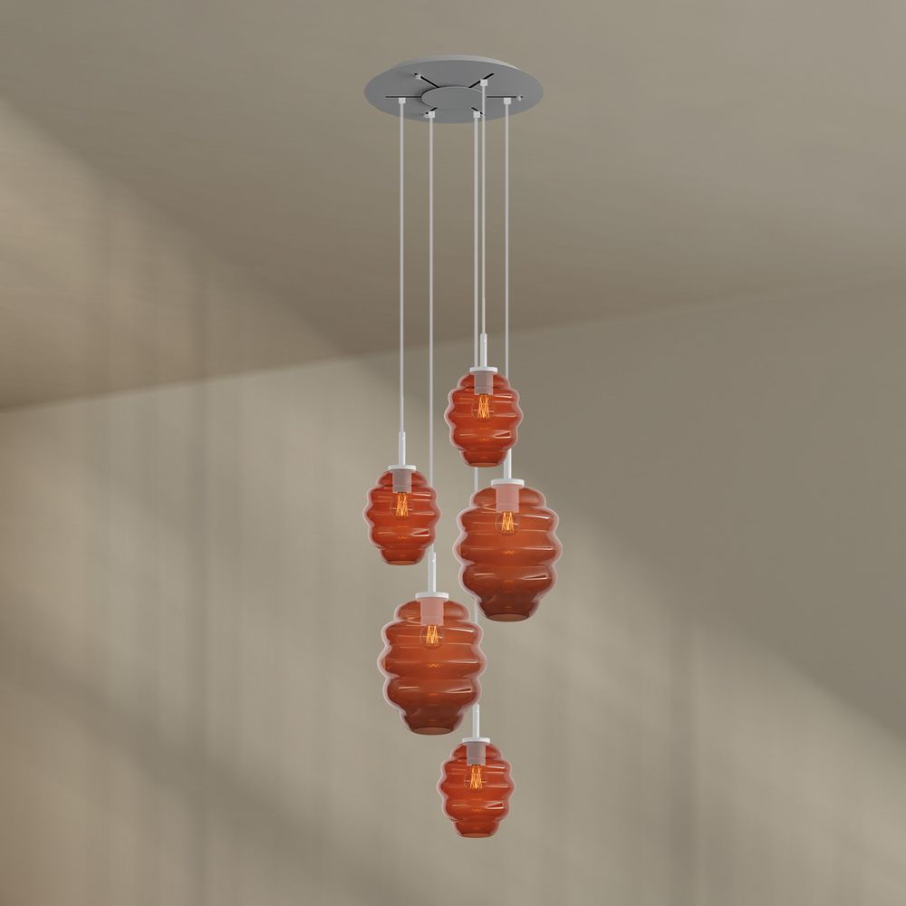 s.luce Echos gallery light 5-flame Ø 60cm dosel, Ø 18/25cm