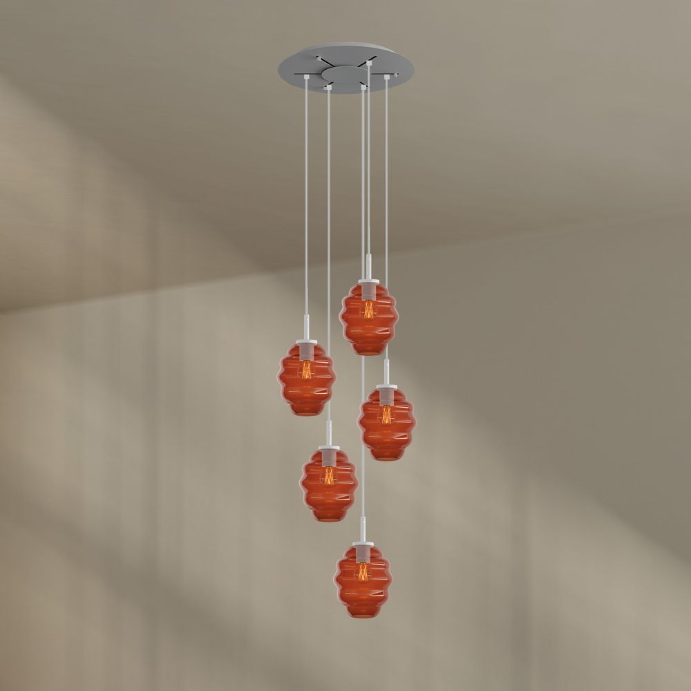 s.luce Echos gallery light 5-flame Ø 60cm dosel, Ø 18cm