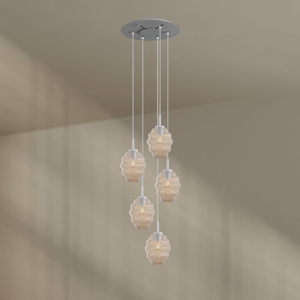 s.luce Echos gallery light 5-flame Ø 60cm dosel, Ø 18cm