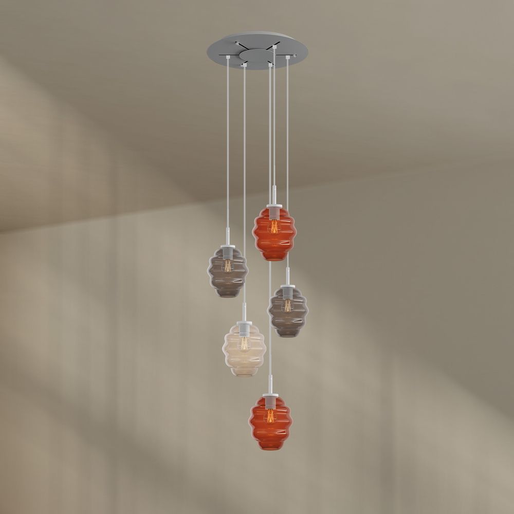 s.luce Echos gallery light 5-flame Ø 60cm dosel, Ø 18cm