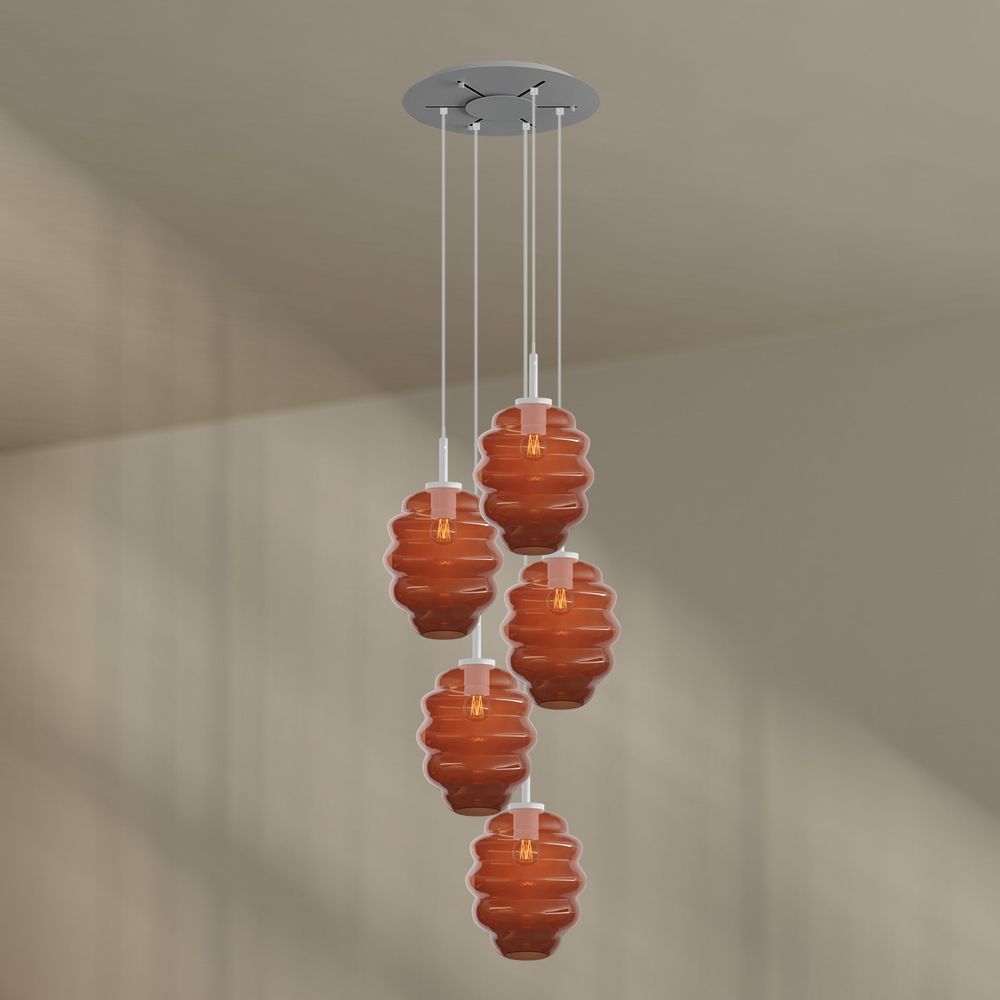 s.luce Echos gallery light 5-flame Ø 60cm dosel, Ø 25cm