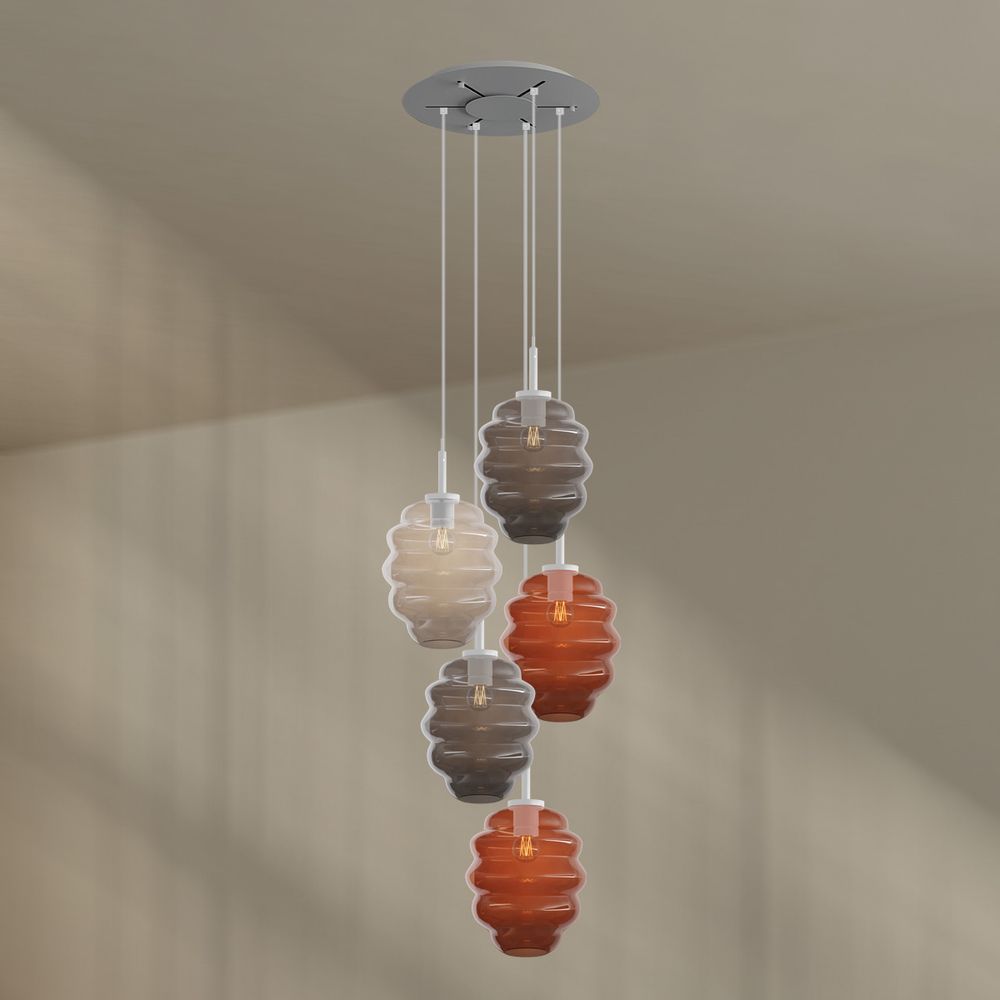 s.luce Echos gallery light 5-flame Ø 60cm dosel, Ø 25cm