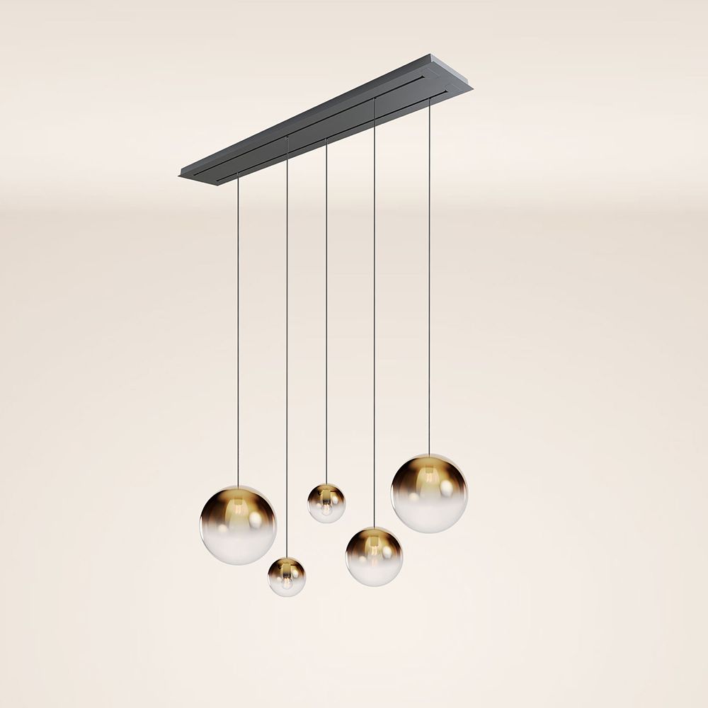 s.luce Orb Lámpara de mesa de comedor de 5 luces 2 filas 160cm