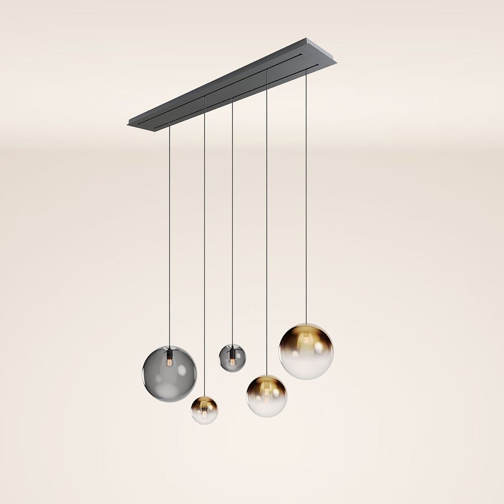 s.luce Orb Lámpara de mesa de comedor de 5 luces 2 filas 160cm