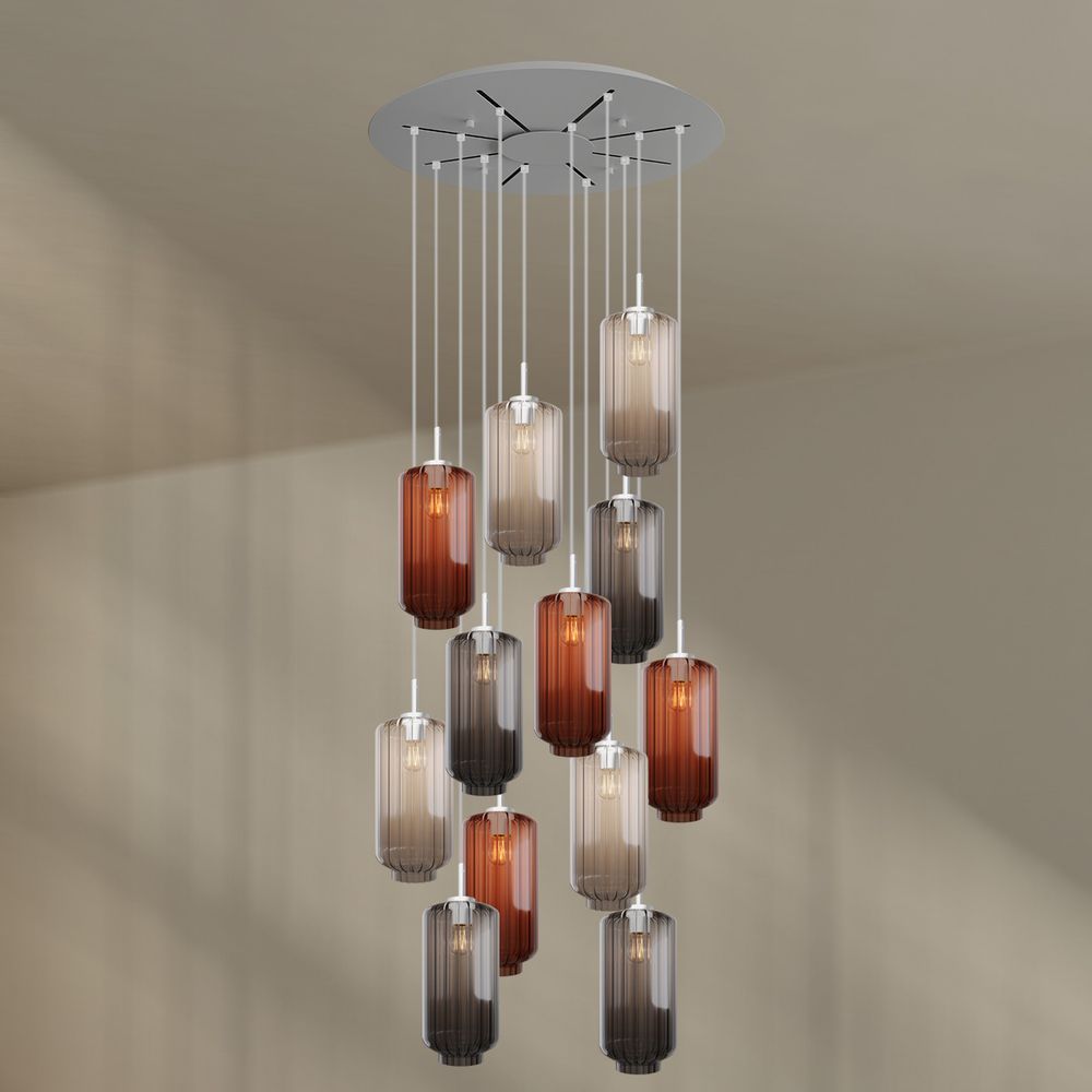 s.luce Velo gallery light 12 luces Ø 80cm dosel Ø 18cm