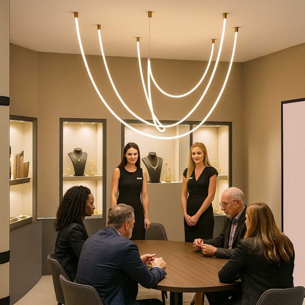 s.luce Arion organique Lampe de galerie LED XXL Tuyau blanc chaud