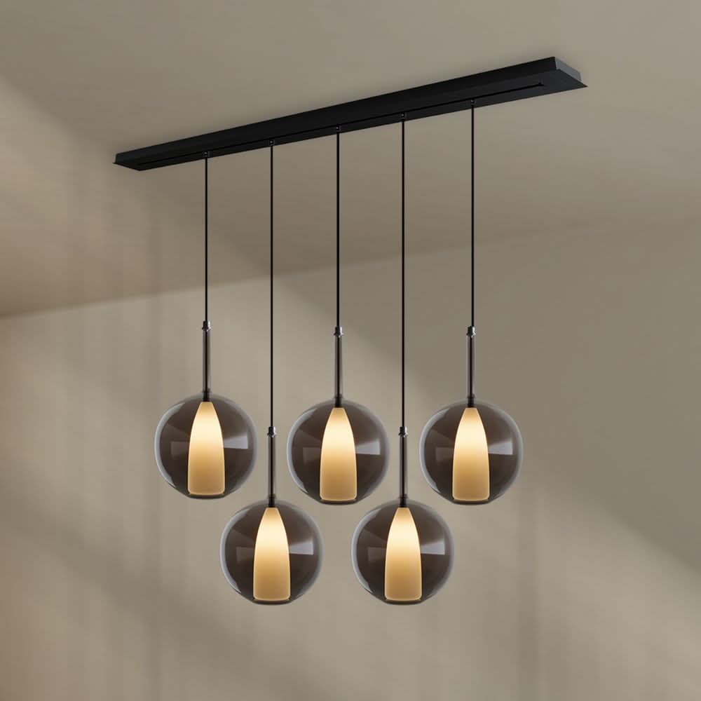 s.luce Belluna Lampe à suspendre de table à manger 5 flammes 160cm baldaquin