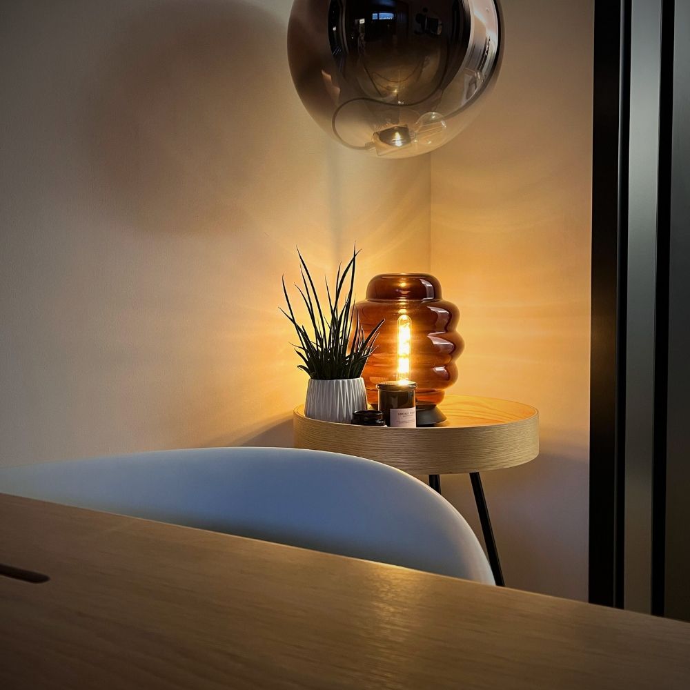 s.luce Echos lampe de table en verre E27 avec interrupteur