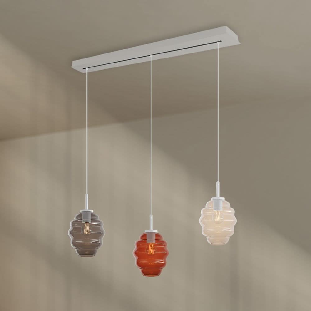 s.luce Echos Lampe à suspendre de table à manger 3 flammes 120cm Ø 18cm