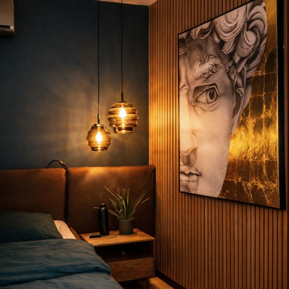 s.luce Echos Lampe à suspendre en verre Suspension 150cm Noir