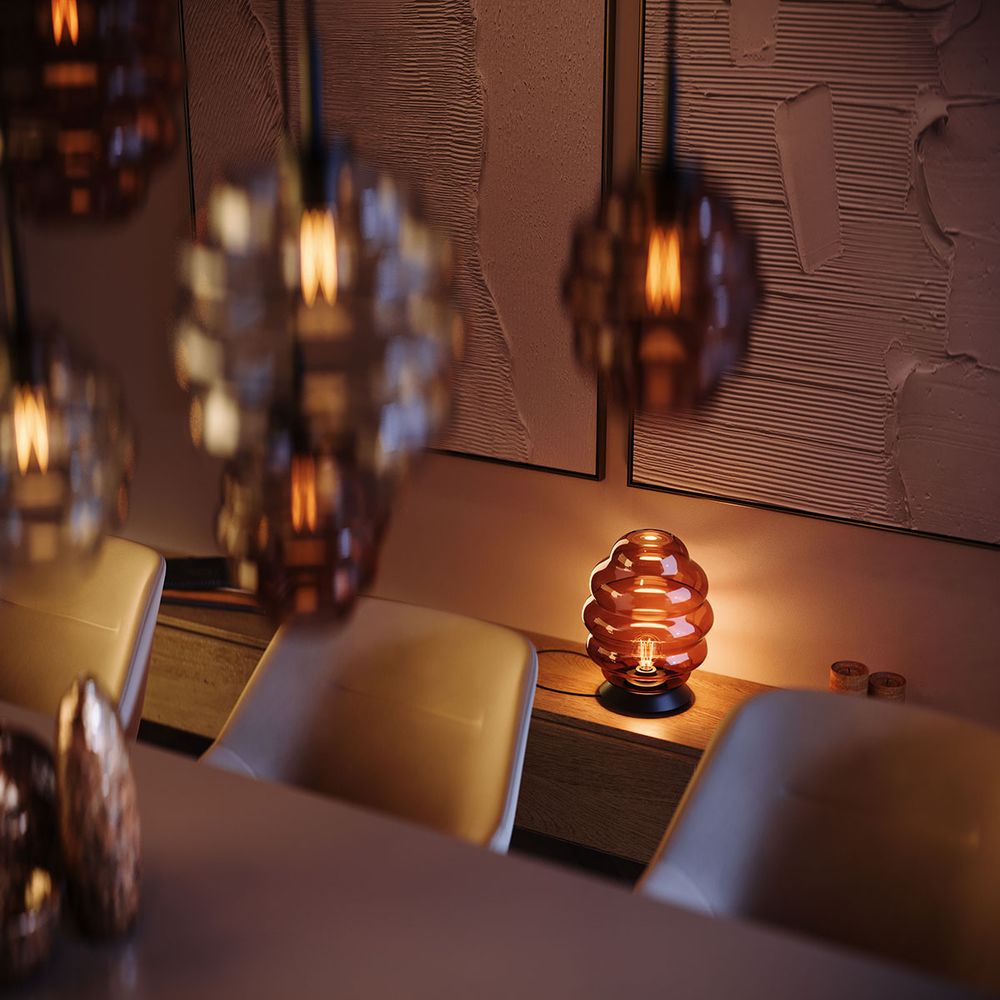 s.luce Echos lampe de table en verre E27 avec interrupteur