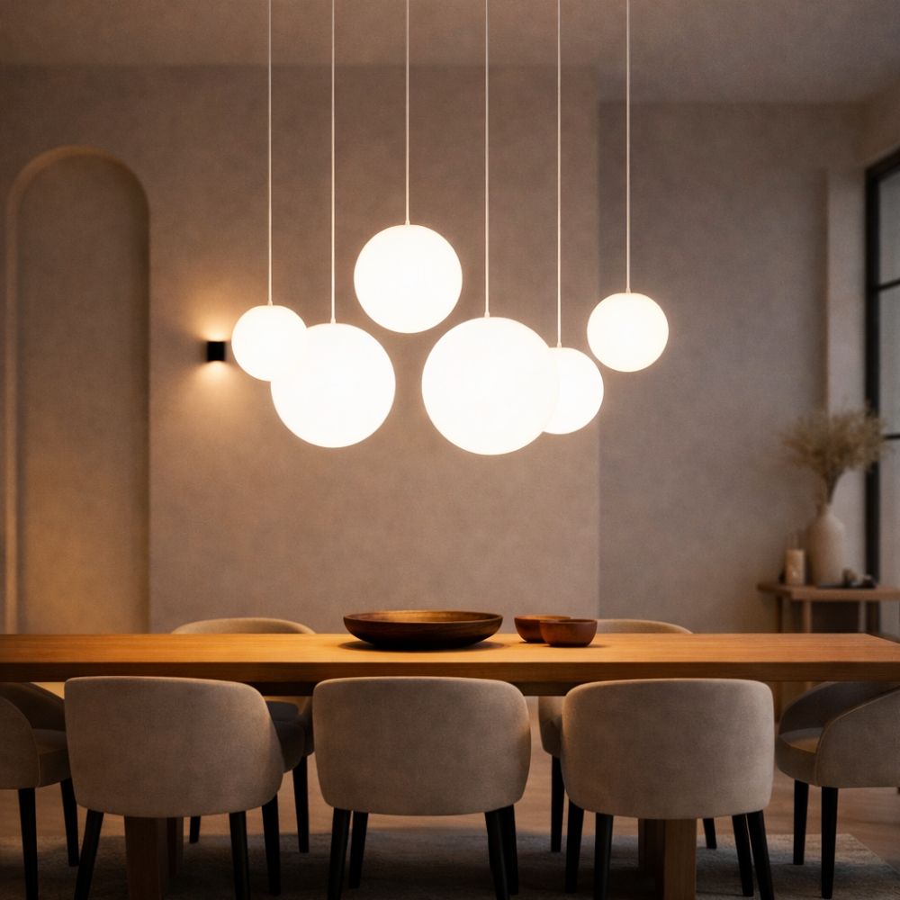 s.luce Orb Lampe à suspendre de table à manger 5 flammes 160cm