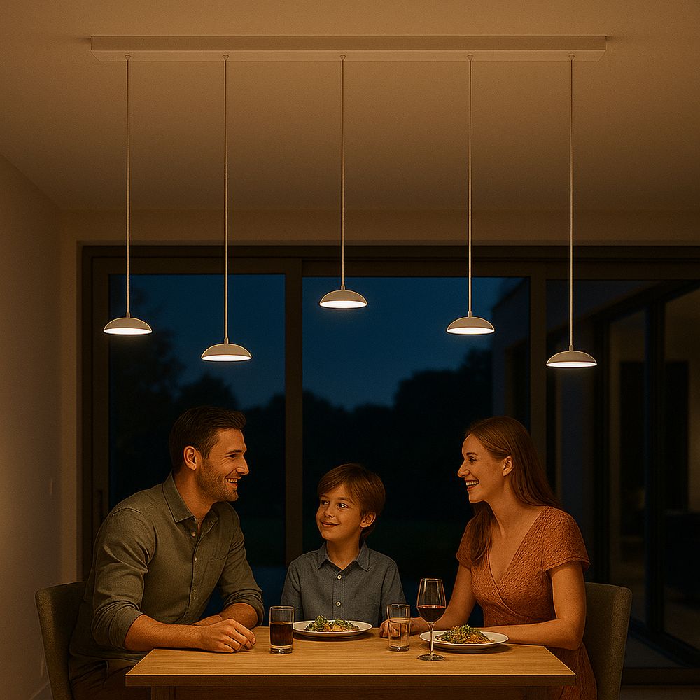 s.luce Santa Air LED Lampe de table à suspendre 5 flammes 160cm