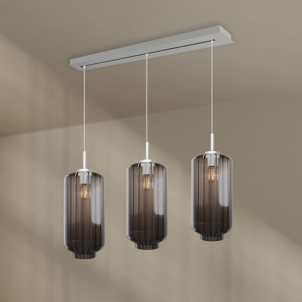 s.luce Velo Lampe suspendue de table à manger 3-flamme 120cm Ø 18cm