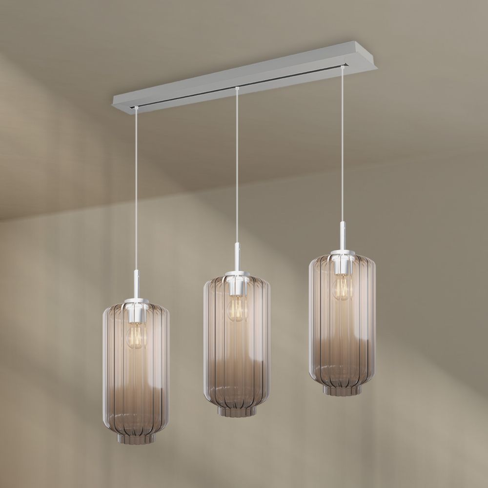 s.luce Velo Lampe suspendue de table à manger 3-flamme 120cm Ø 18cm