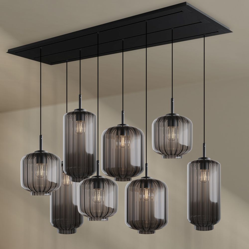 s.luce Velo Lampe de table 8 flammes 200cm 3 rangées Ø 18/20/25cm