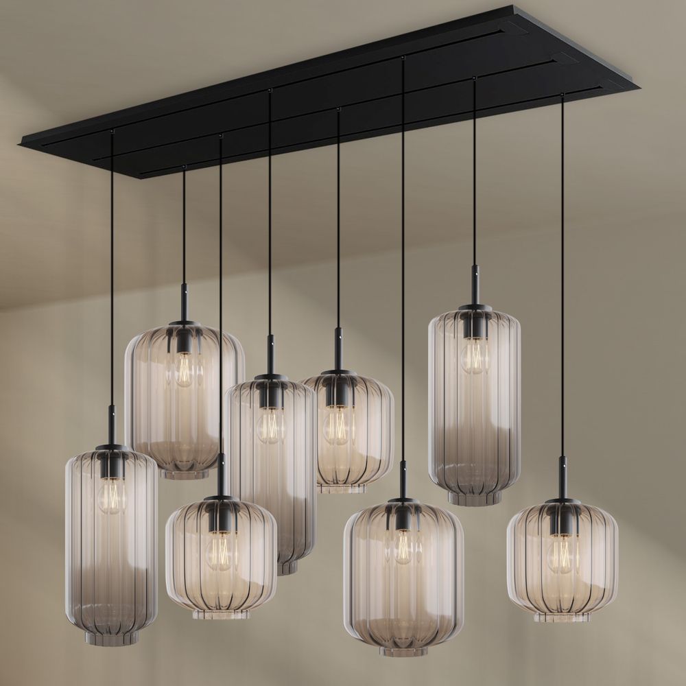 s.luce Velo Lampe de table 8 flammes 200cm 3 rangées Ø 18/20/25cm