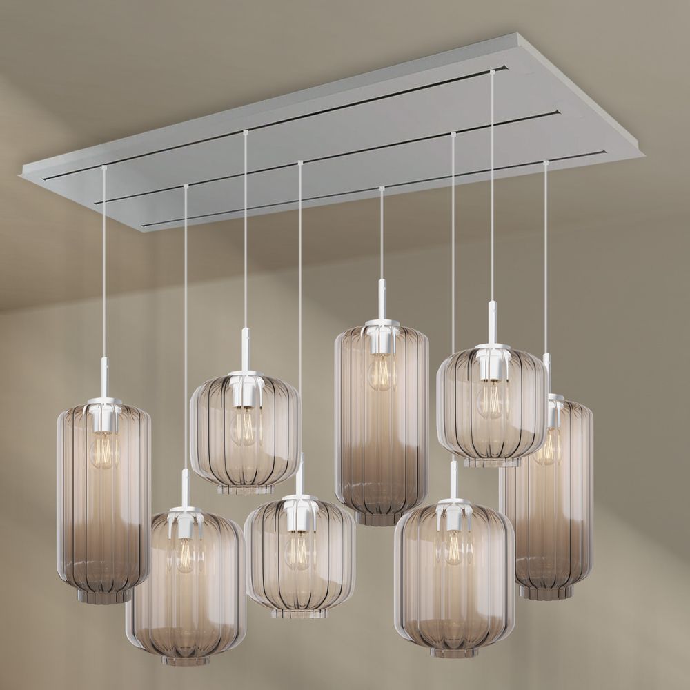 s.luce Velo Lampe de table 8 flammes 200cm 3 rangées Ø 18/20/25cm