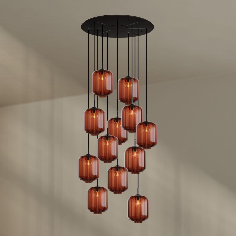 s.luce Velo Lampe à suspendre galerie 12 flammes Ø 80cm Ø 25cm