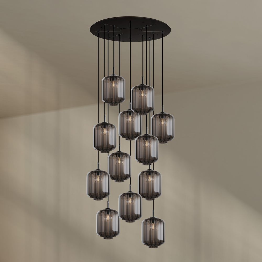 s.luce Velo Lampe à suspendre galerie 12 flammes Ø 80cm Ø 25cm
