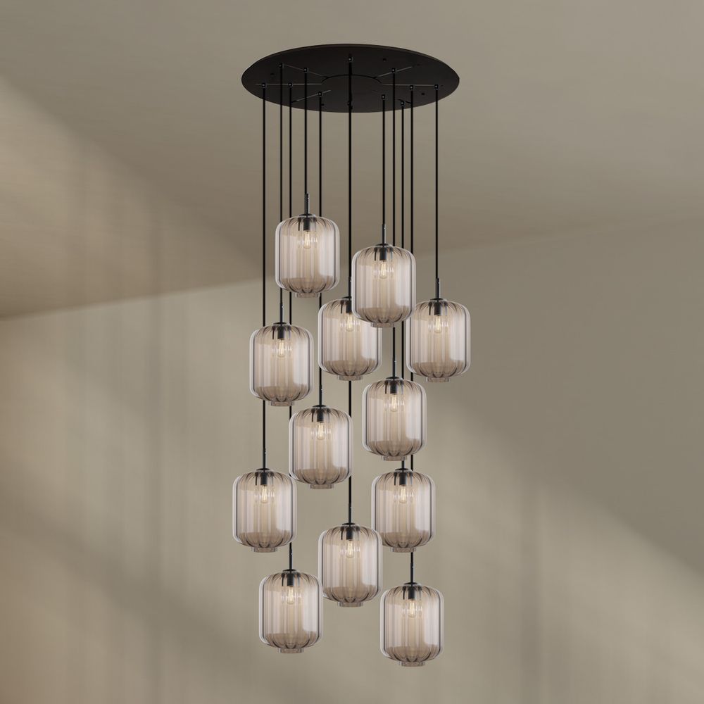 s.luce Velo Lampe à suspendre galerie 12 flammes Ø 80cm Ø 25cm