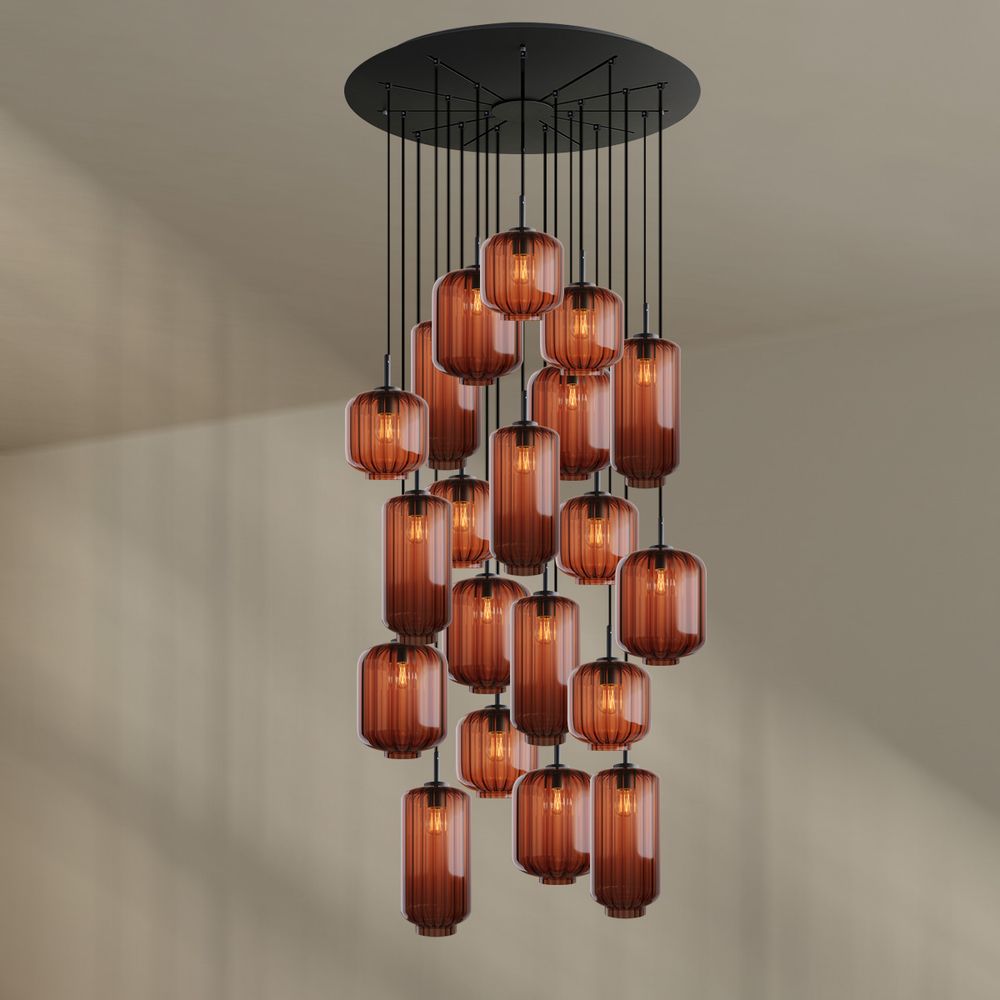 s.luce Velo lampe de galerie 20 flammes Ø 120cm Ø 18/20/25cm