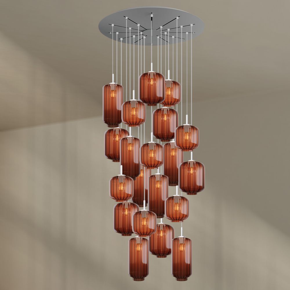 s.luce Velo lampe de galerie 20 flammes Ø 120cm Ø 18/20/25cm