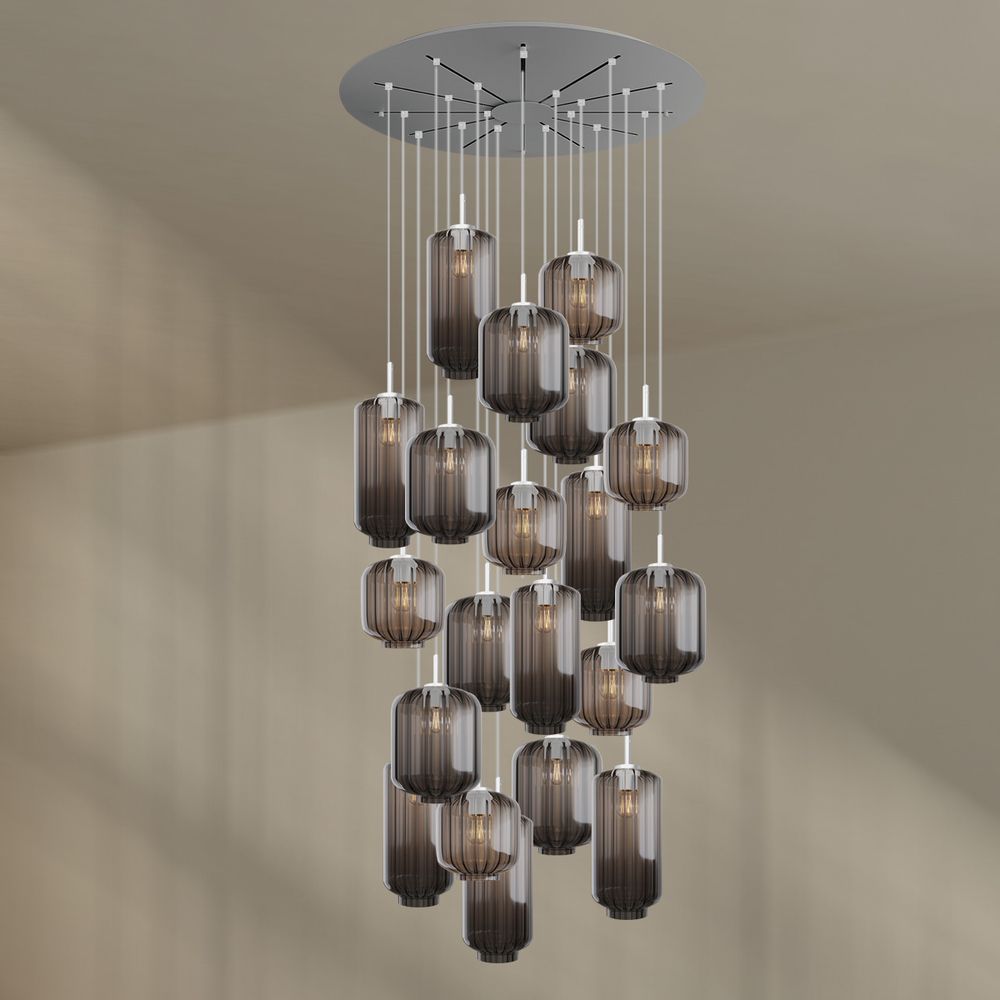 s.luce Velo lampe de galerie 20 flammes Ø 120cm Ø 18/20/25cm