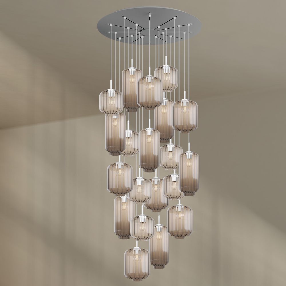 s.luce Velo lampe de galerie 20 flammes Ø 120cm Ø 18/20/25cm