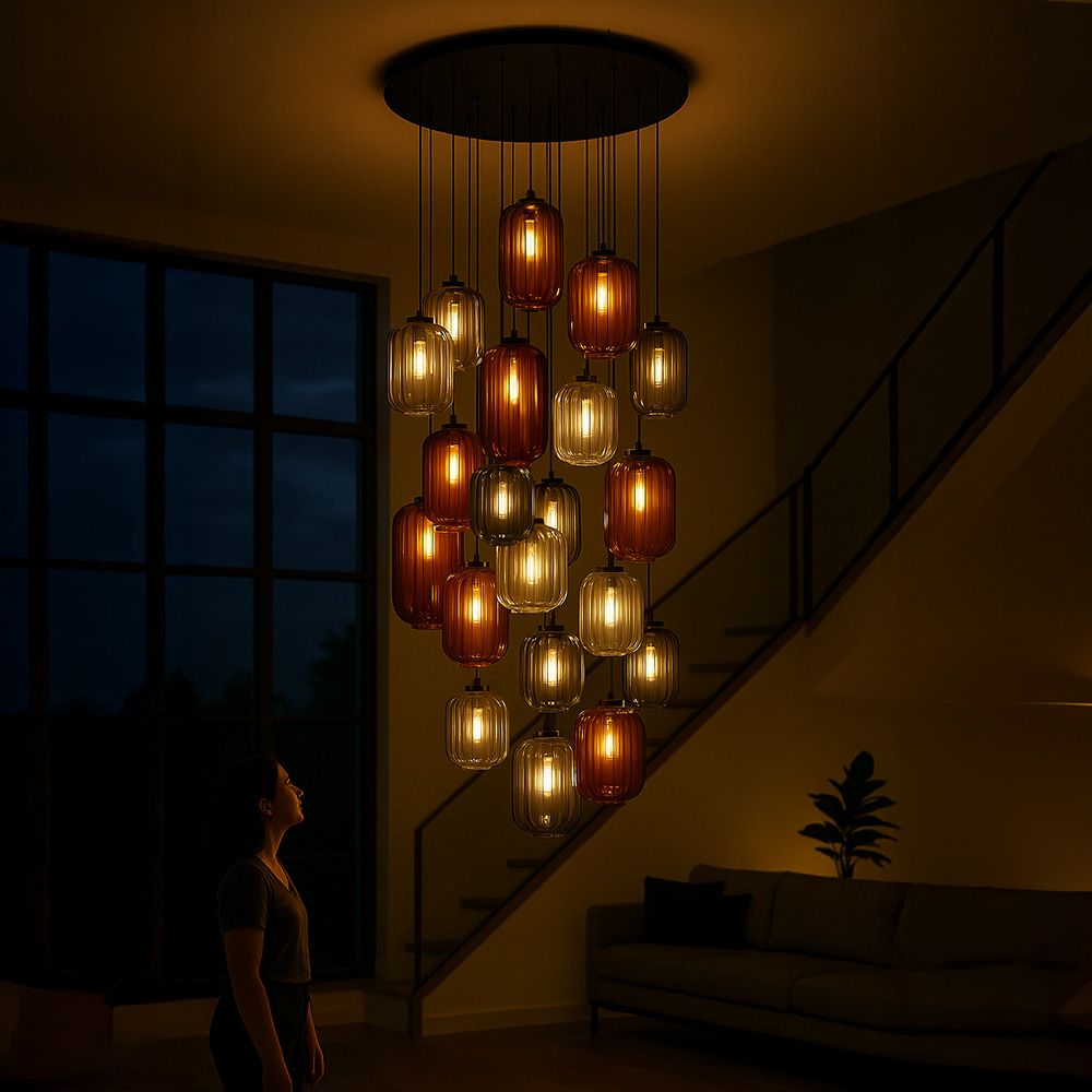 s.luce Velo lampe de galerie 20 flammes Ø 120cm Ø 18/20/25cm