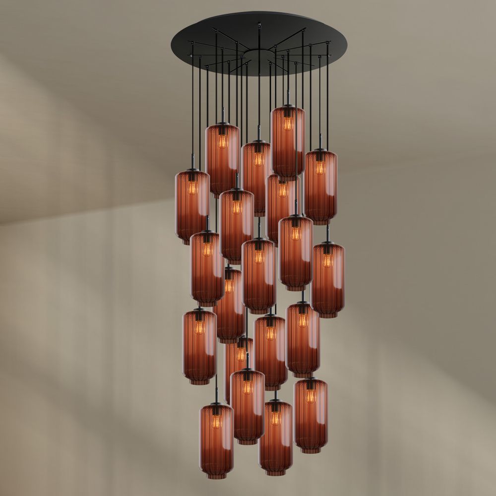 s.luce Velo Lampe à galerie suspendue 20 flammes Ø 120cm Ø 18cm