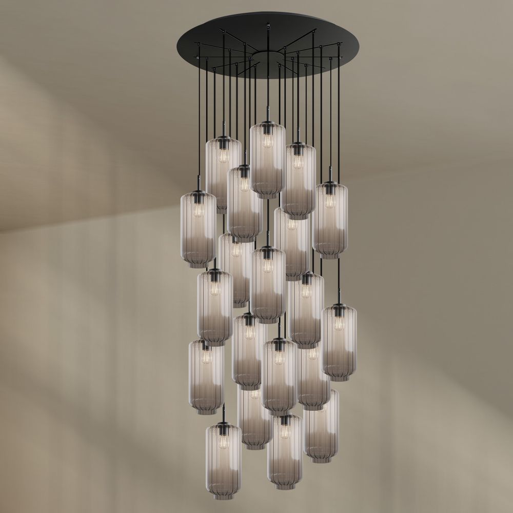 s.luce Velo Lampe à galerie suspendue 20 flammes Ø 120cm Ø 18cm