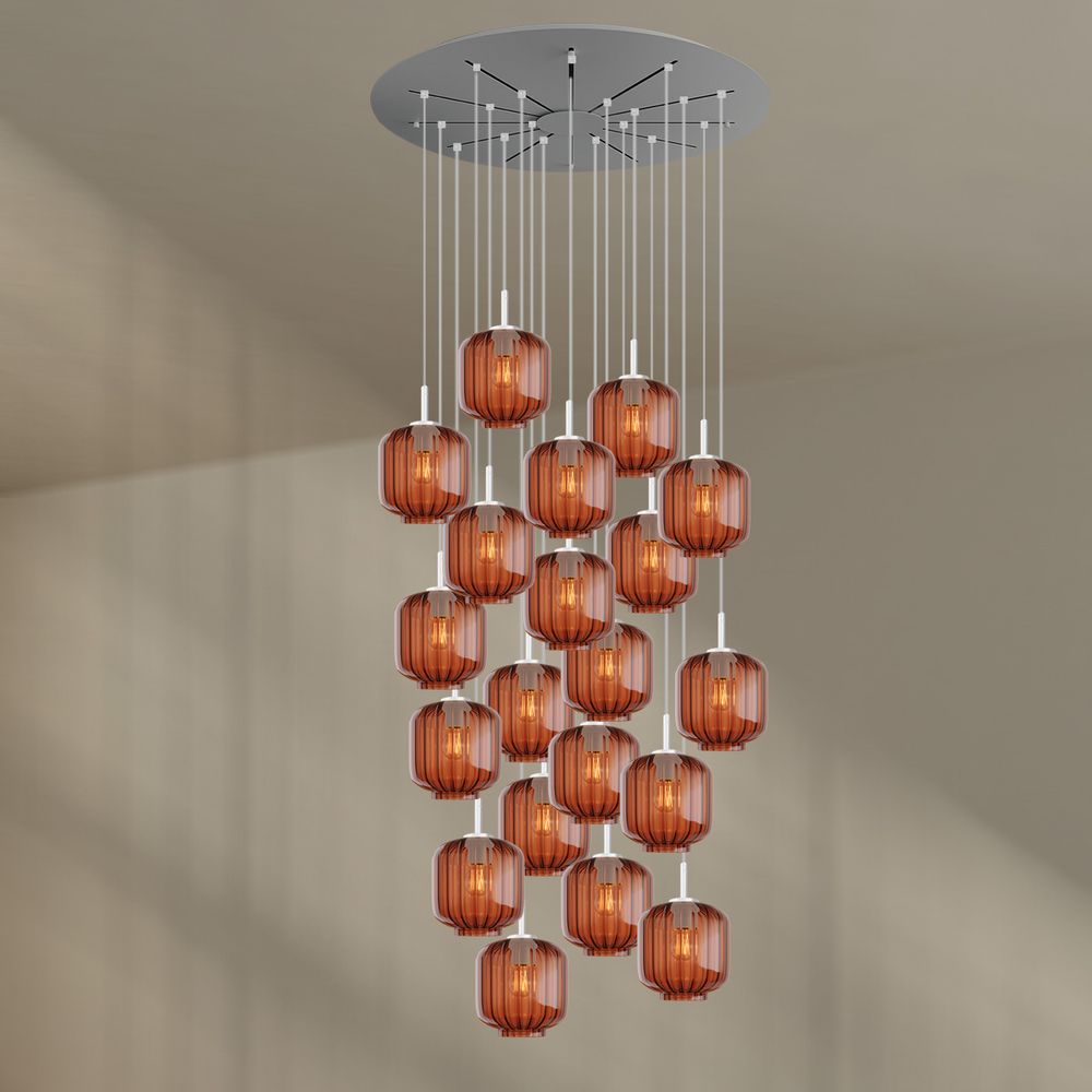 s.luce Velo lampe de galerie à 20 flammes Ø 120cm baldaquin Ø 20cm