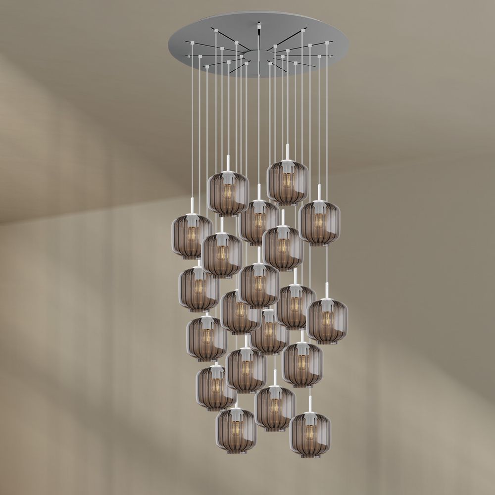 s.luce Velo lampe de galerie à 20 flammes Ø 120cm baldaquin Ø 20cm