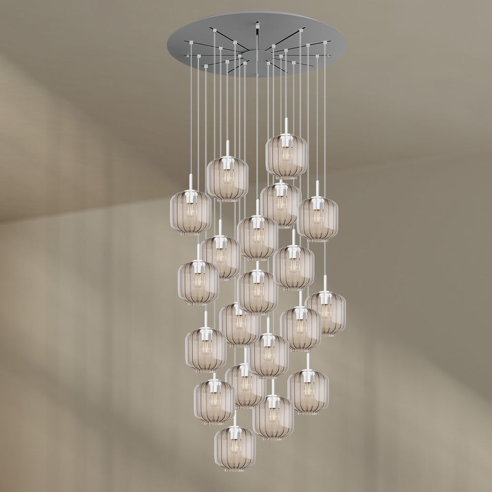 s.luce Velo lampe de galerie à 20 flammes Ø 120cm baldaquin Ø 20cm