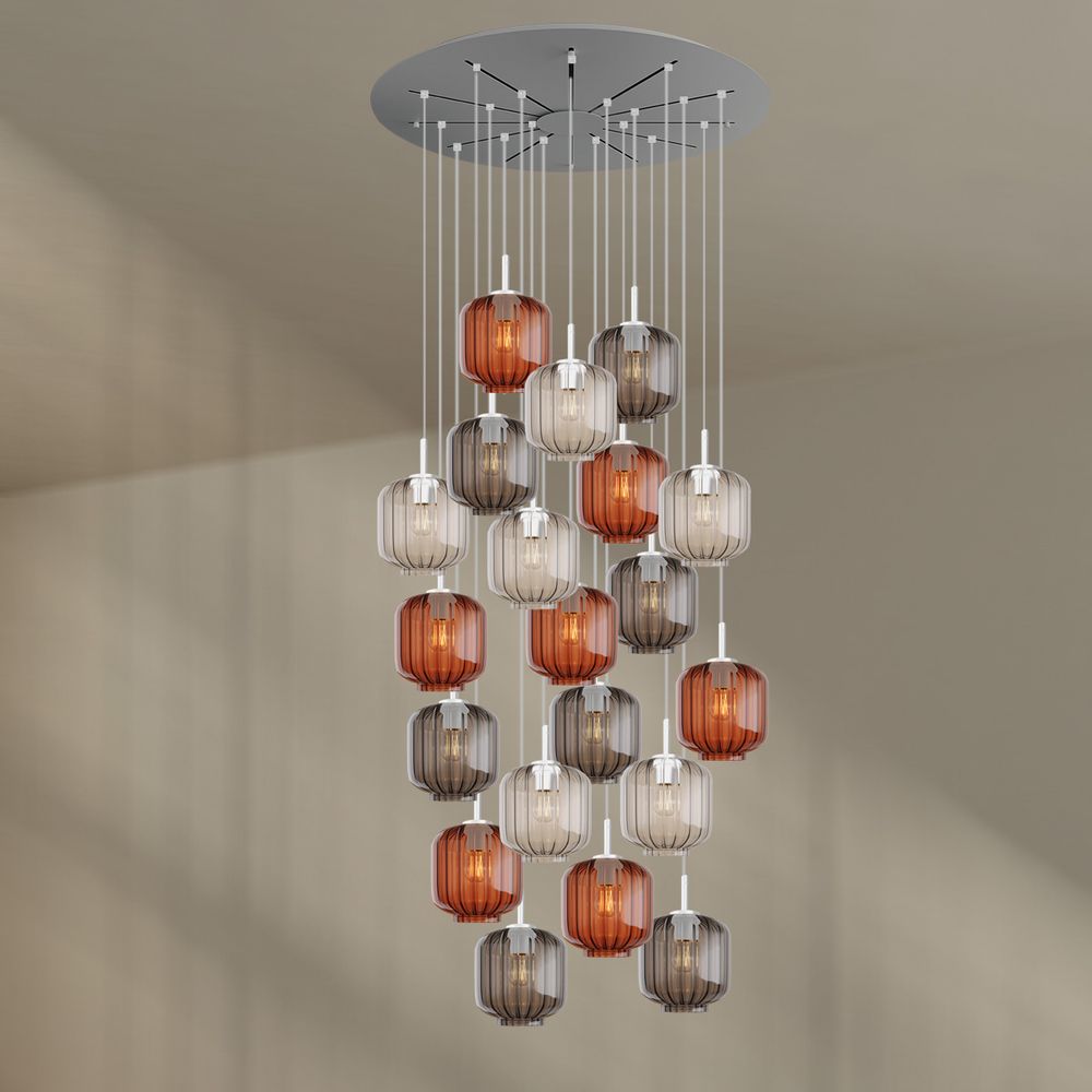 s.luce Velo lampe de galerie à 20 flammes Ø 120cm baldaquin Ø 20cm