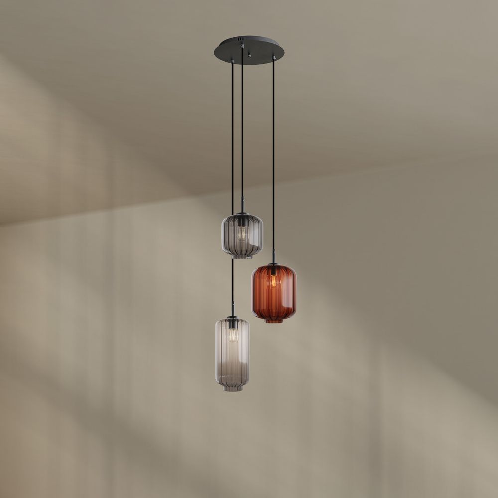 s.luce Velo lampe de galerie 3 flammes Ø 40cm baldaquin Ø 18/20/25cm