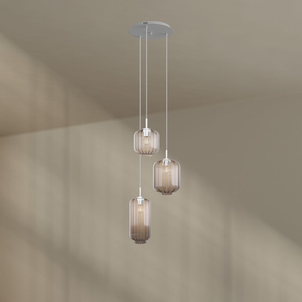 s.luce Velo lampe de galerie 3 flammes Ø 40cm baldaquin Ø 18/20/25cm